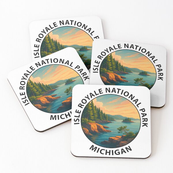 Item preview, Isle Royale National Park Michigan Travel Poster – Lake Superior Wilderness Art USA designed and sold by inkNext.