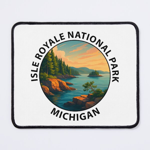 Item preview, Isle Royale National Park Michigan Travel Poster – Lake Superior Wilderness Art USA designed and sold by inkNext.