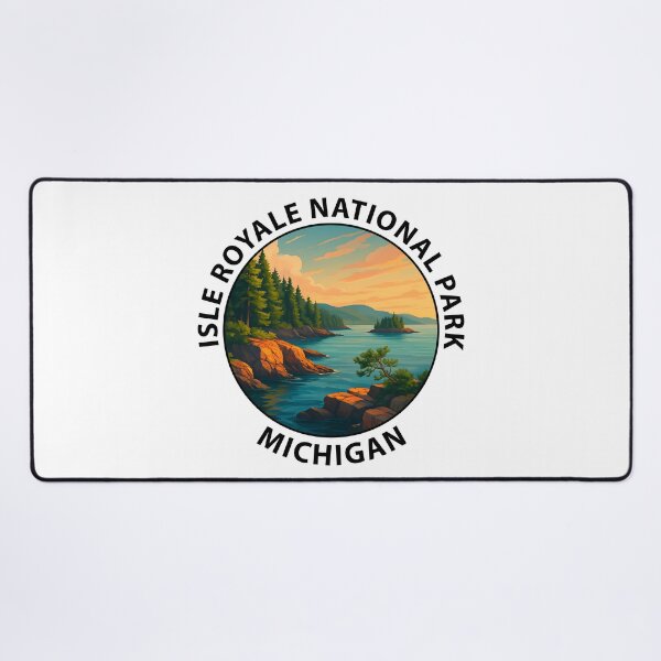 Item preview, Isle Royale National Park Michigan Travel Poster – Lake Superior Wilderness Art USA designed and sold by inkNext.