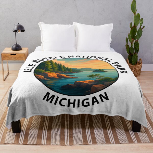 Item preview, Isle Royale National Park Michigan Travel Poster – Lake Superior Wilderness Art USA designed and sold by inkNext.