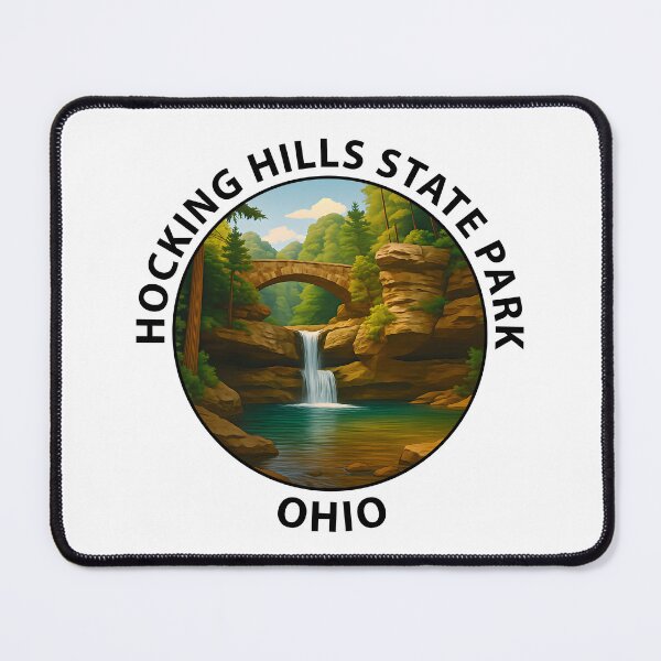 Item preview, Hocking Hills State Park Ohio Waterfalls & Forest Scenic Travel Poster USA designed and sold by inkNext.