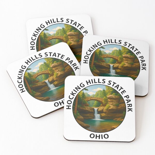 Item preview, Hocking Hills State Park Ohio Waterfalls & Forest Scenic Travel Poster USA designed and sold by inkNext.