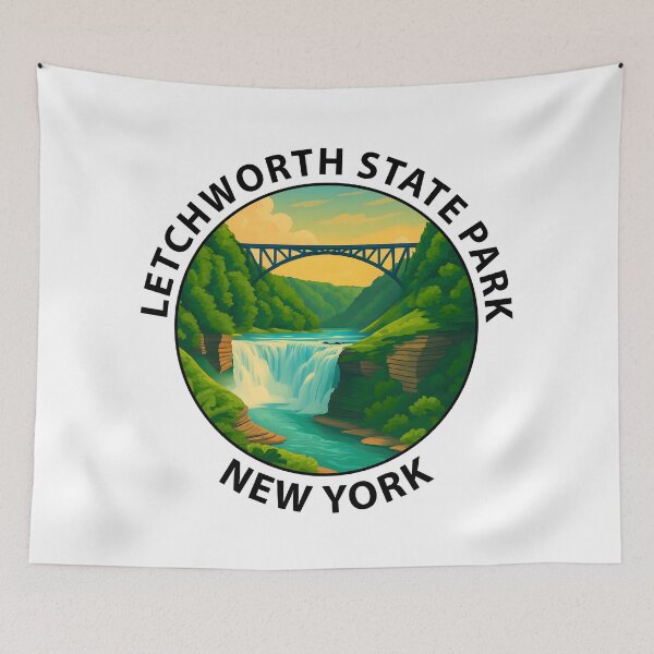 Item preview, Letchworth State Park New York Travel Poster – Scenic Waterfall & Canyon Art USA designed and sold by inkNext.