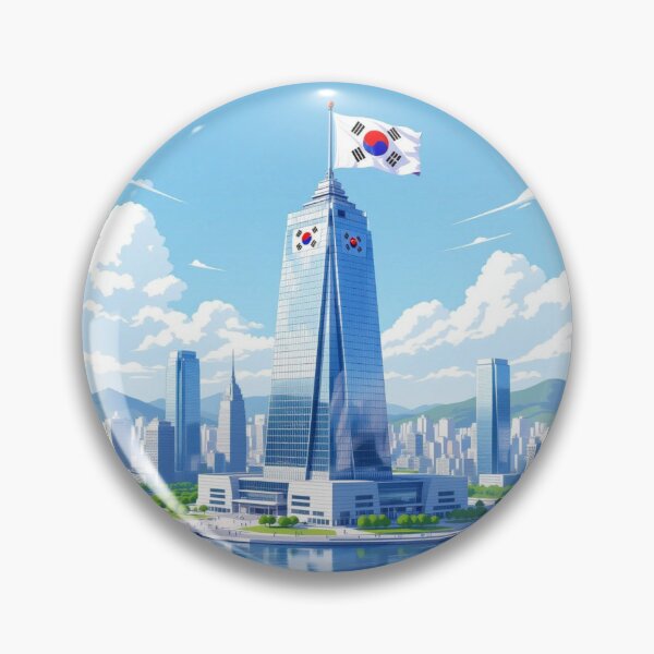 Item preview, 63 Building Seoul with Taegeukgi 3D Sketch,  designed and sold by PaintMeWorld.