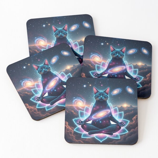 Item preview, Cosmic Zen Astronaut Kitty in the Stars designed and sold by goshoppa.