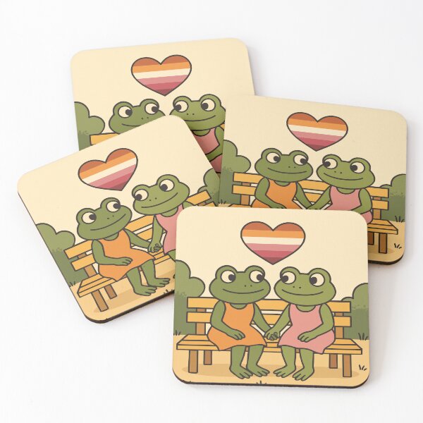 Item preview, Queer Lesbian Frogs – Cute Pride Illustration designed and sold by SapphicStore.