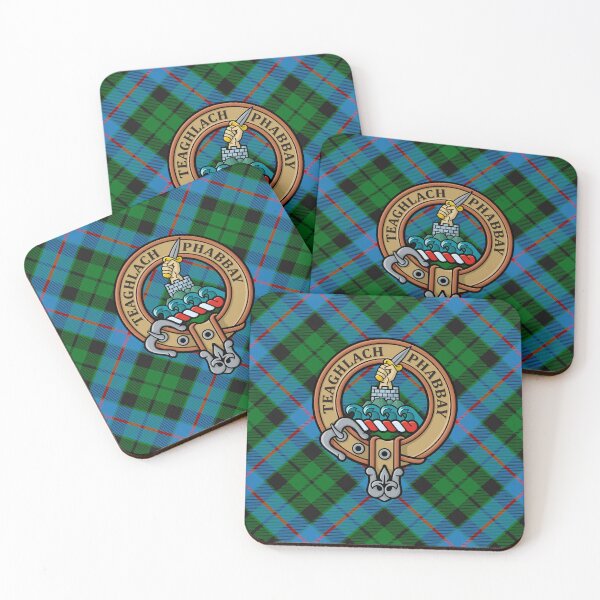 Item preview, Clan Morrison Crest over Green Hunting Tartan designed and sold by sifis.