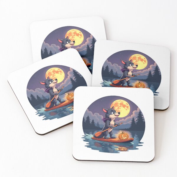 Item preview, Howl on the Water – Halloween Paddle Dog designed and sold by sharifex.
