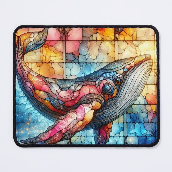 Item preview, Cosmic whale in colored stained glass designed and sold by Seve-IA.