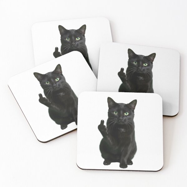 Item preview, Black Cat Middle Finger designed and sold by JalalMsd.