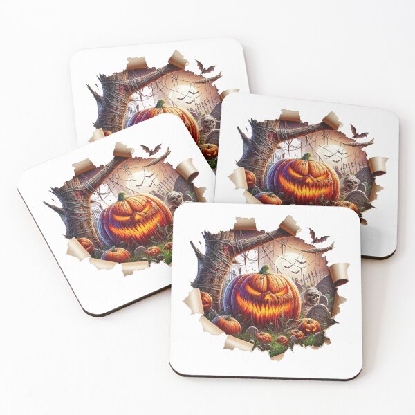 Item preview, Torn Halloween Theme Picture: Scary Pumpkin, Cemetery and Mummy designed and sold by MadinaFatt.