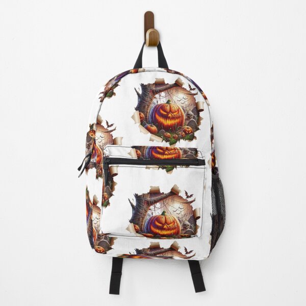 Item preview, Torn Halloween Theme Picture: Scary Pumpkin, Cemetery and Mummy designed and sold by MadinaFatt.