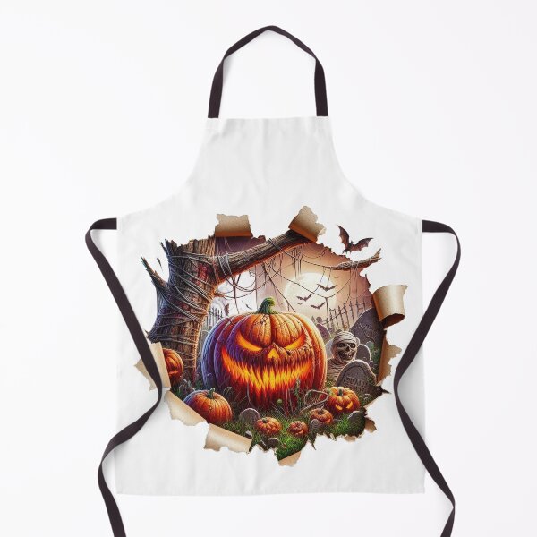 Item preview, Torn Halloween Theme Picture: Scary Pumpkin, Cemetery and Mummy designed and sold by MadinaFatt.