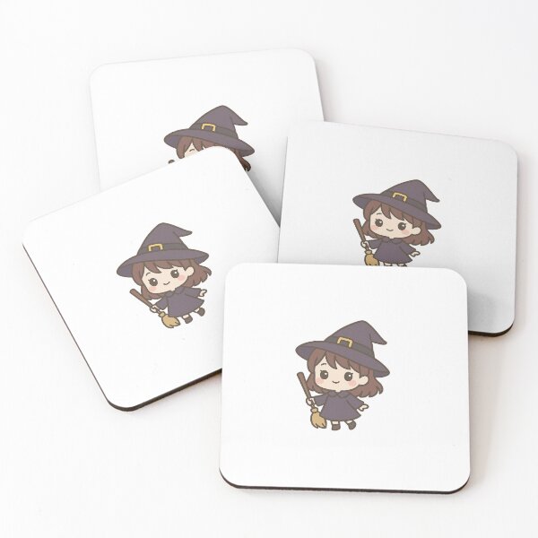 Item preview, Chibi Witch Girl – Cute Kawaii Halloween Sorceress with Broom designed and sold by Meow-WoofDesign.