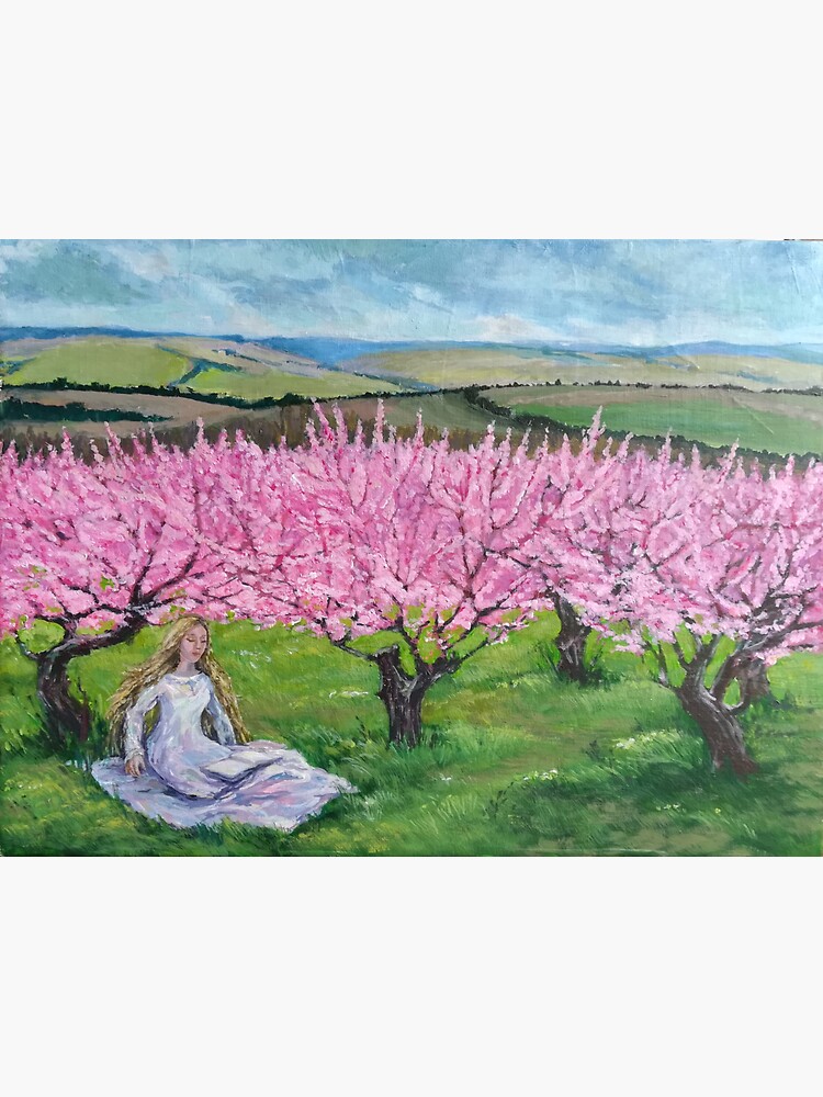 Thumbnail 3 of 3, Sticker, Among the blooming peach trees designed and sold by Anthropolog.