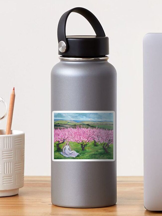 Thumbnail 1 of 3, Sticker, Among the blooming peach trees designed and sold by Anthropolog.