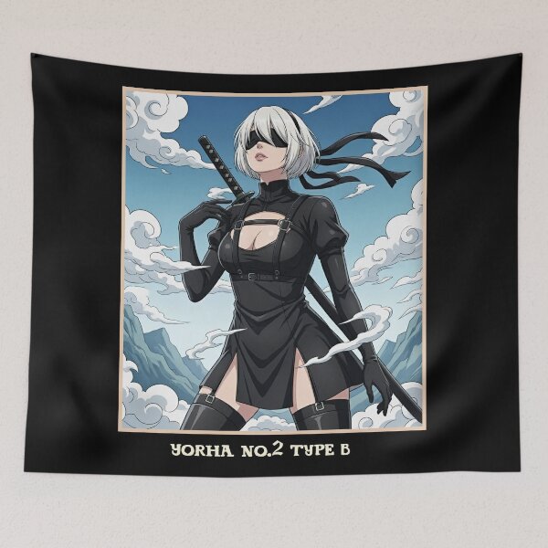Artikelvorschau, YorHa 2B im japanischen Stil entworfen und verkauft von MadShroomPrints.