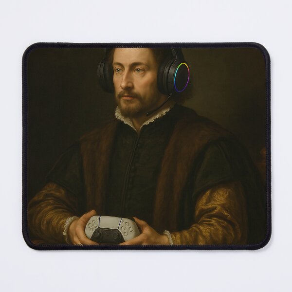 Item preview, Renaissance Gamer Portrait | Funny Classical Meme Gaming Art designed and sold by The Classics Freak.