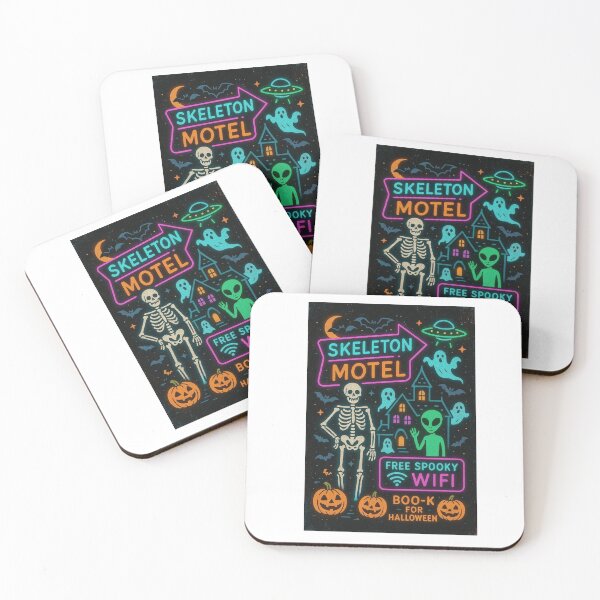 Item preview, Retro Horror Motel Tee – UFOs, Skeletons & Free Spooky WiFi Classic T-Shirt designed and sold by inkfluenceart.