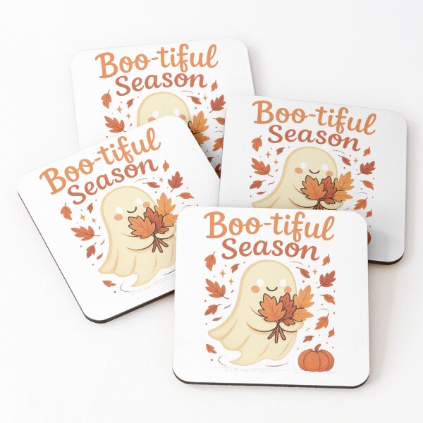 Item preview, Boo-tiful Season – Cute Ghost Holding Fall Leaves Autumn T-Shirt designed and sold by VandalMuse.