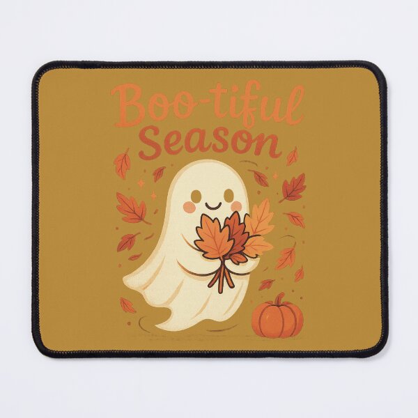 Item preview, Boo-tiful Season – Cute Ghost Holding Fall Leaves Autumn T-Shirt designed and sold by VandalMuse.