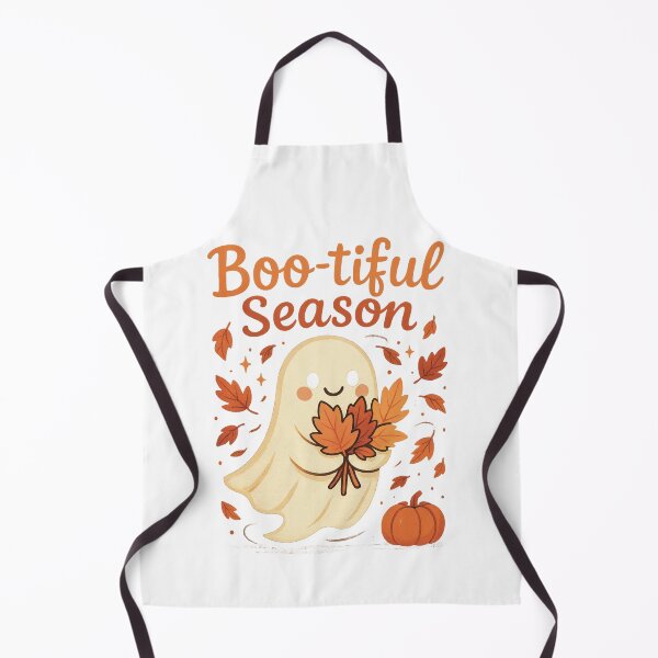 Item preview, Boo-tiful Season – Cute Ghost Holding Fall Leaves Autumn T-Shirt designed and sold by VandalMuse.