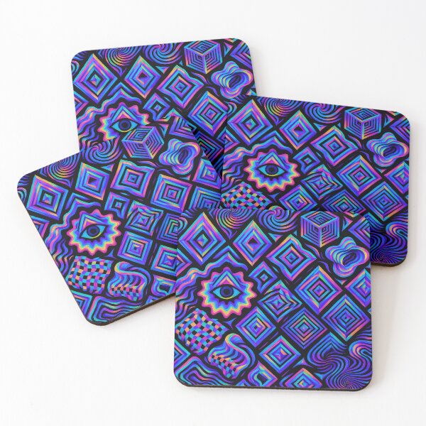 Item preview, Psychedelic Geometric Pattern Wallpaper Vibrant Optical Illusion Design designed and sold by Buzzink.