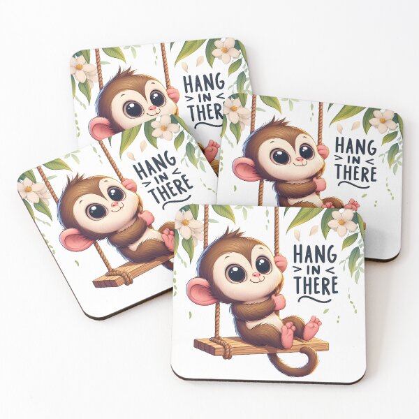 Item preview, swing, tree branches, monkey, swinging designed and sold by TrueArtVibes.