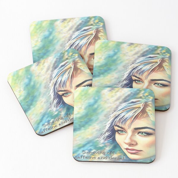 Item preview, Surviving Off Caffeine and Denial Portrait designed and sold by gleefulme.