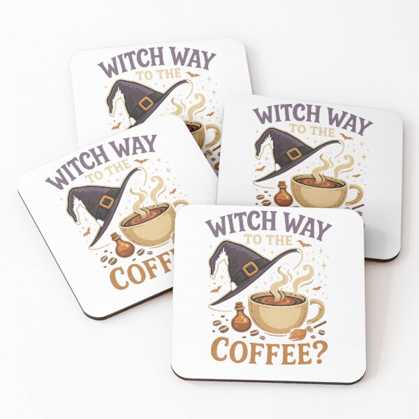 Item preview, Witch Way to the Coffee? – Cute Witch Hat & Coffee Cup Halloween Design designed and sold by VandalMuse.