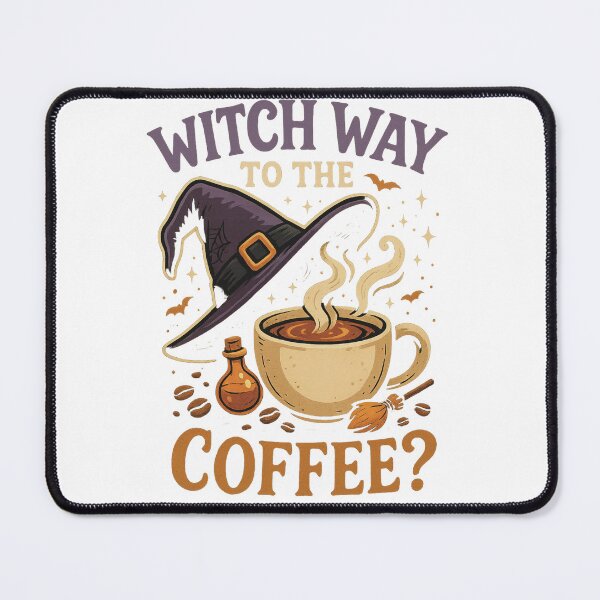 Item preview, Witch Way to the Coffee? – Cute Witch Hat & Coffee Cup Halloween Design designed and sold by VandalMuse.