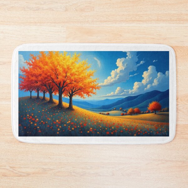 Item preview, Van Gogh Inspired Landscape – Vibrant Hillside and Trees designed and sold by RonBear-Designs.