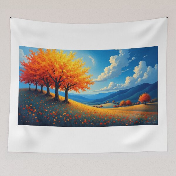 Item preview, Van Gogh Inspired Landscape – Vibrant Hillside and Trees designed and sold by RonBear-Designs.