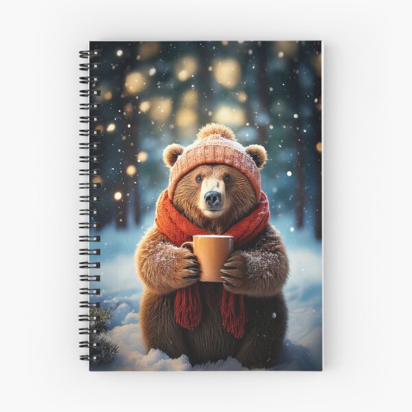 Item preview, Cosy Winter Bear with Hot Cocoa | Whimsical Woodland Animal Art designed and sold by Englandbear.