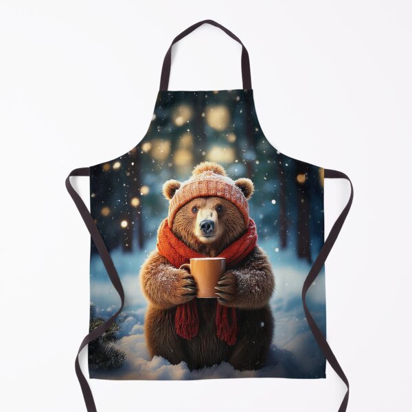 Item preview, Cosy Winter Bear with Hot Cocoa | Whimsical Woodland Animal Art designed and sold by Englandbear.
