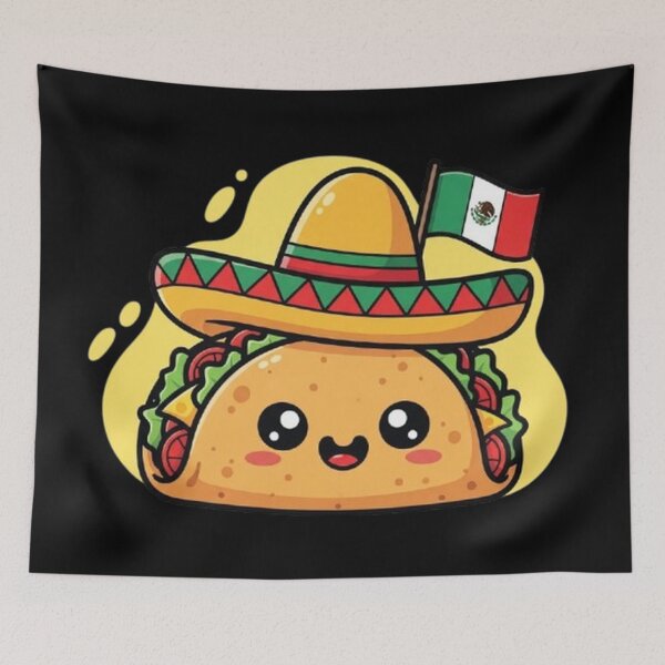 Item preview, Taco Fiesta with Sombrero and Mexican Flag designed and sold by Amelia Design.