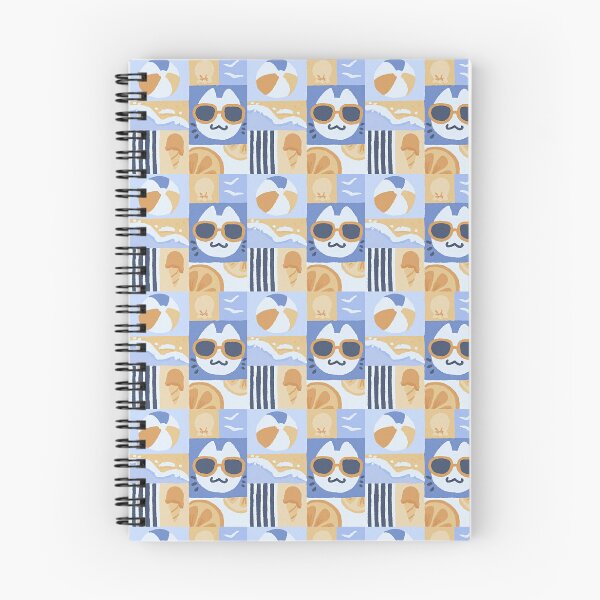 Item preview, Blue and Yellow Cute Cat Summer Pattern designed and sold by Catstyle / Marin Duret.
