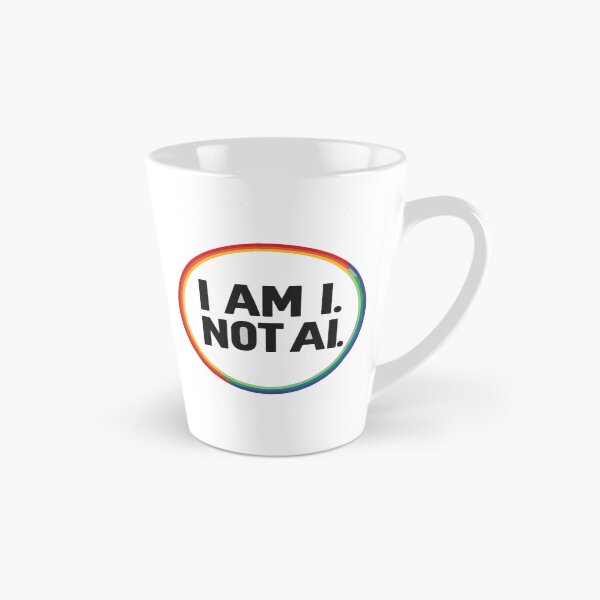 Item preview, I Am I, Not AI - Human Identity Bold Statement with Rainbow Circle Design designed and sold by Chestamental.