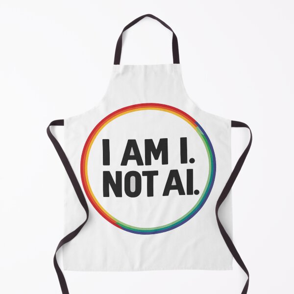 Item preview, I Am I, Not AI - Human Identity Bold Statement with Rainbow Circle Design designed and sold by Chestamental.