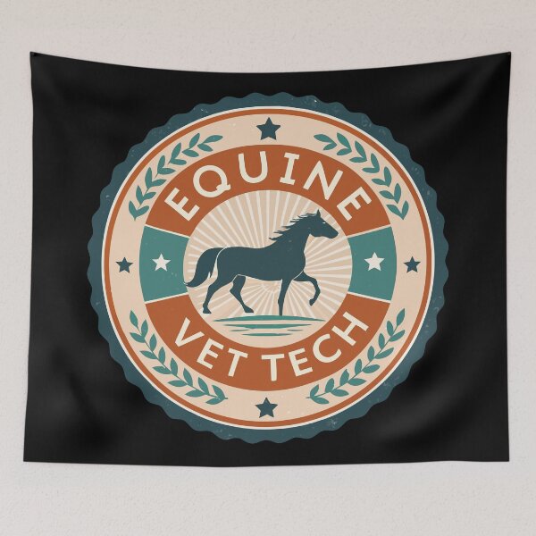 Item preview, Equine Vet Tech Retro Vintage Horse Badge Design designed and sold by VividOrganica.