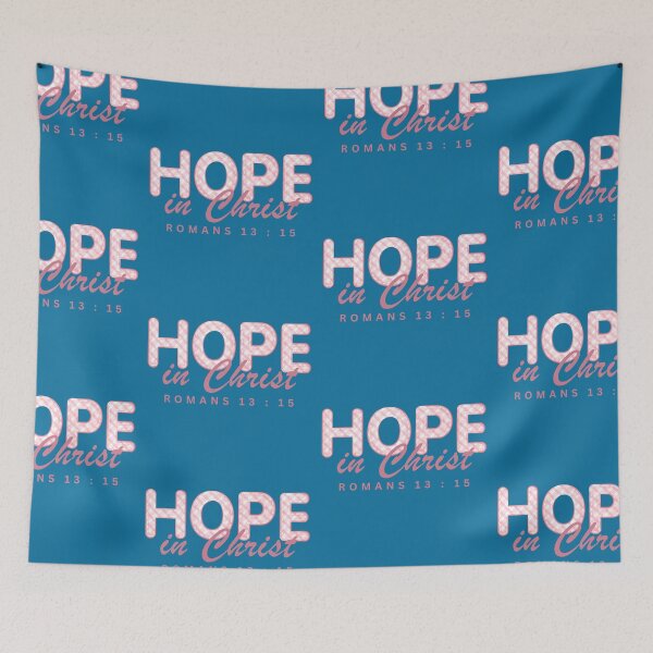 Item preview, Hope in Christ Bible Verse – Romans 13:15 Pink Gingham Christian Quote Design | Cute Faith-Based Encouragement Gift designed and sold by AmenAlways.