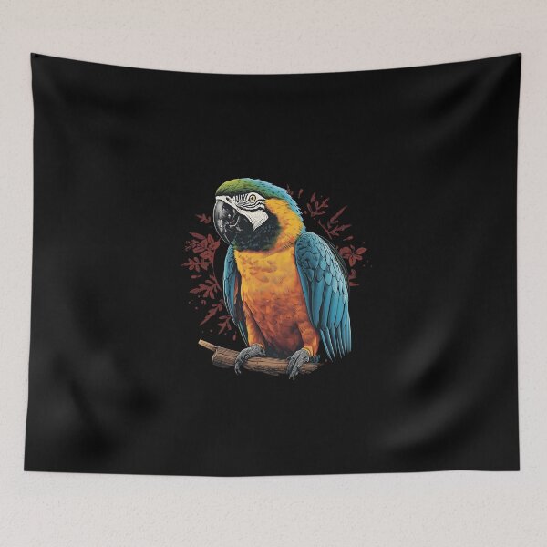 Item preview, Modern Minimalist Macaw – Tropical Bird Line Art Design designed and sold by Art-Design-EM.