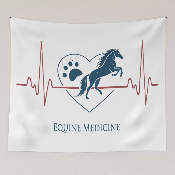 Item preview, Equine Medicine Heartbeat Horse Outline Minimalist Design designed and sold by VividOrganica.