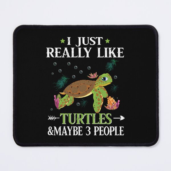 Item preview, Vintage Sarcastic Retro Colourful Sea Life Art: I Just Really Like Turtles Print designed and sold by JWSmile.