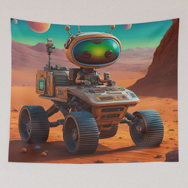 Item preview, Alien wearing a hoodie riding the Mars Rover designed and sold by Colin Bentham.