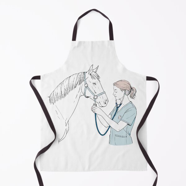 Artikelvorschau, Retro Equine Vet Tech Badge mit klassischer Pferdesilhouette entworfen und verkauft von VividOrganica.
