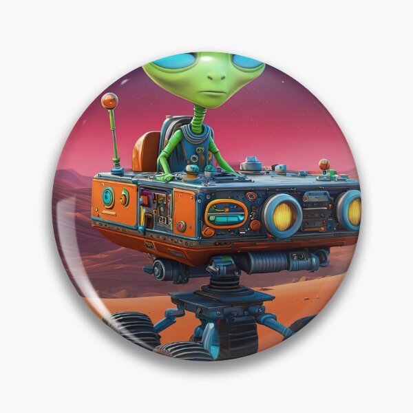 Item preview, Alien wearing a hoodie riding the Mars Rover designed and sold by Colin Bentham.