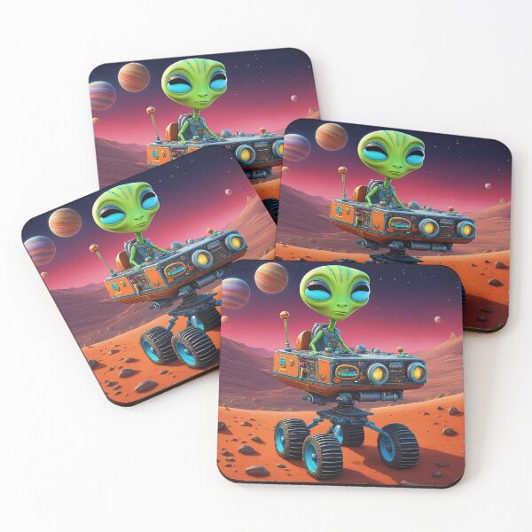 Item preview, Alien wearing a hoodie riding the Mars Rover designed and sold by Colin Bentham.