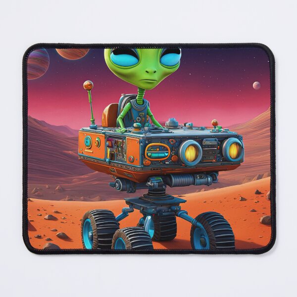 Item preview, Alien wearing a hoodie riding the Mars Rover designed and sold by Colin Bentham.
