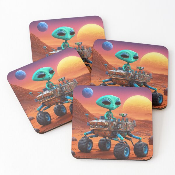 Item preview, Alien wearing a hoodie riding the Mars Rover designed and sold by Colin Bentham.